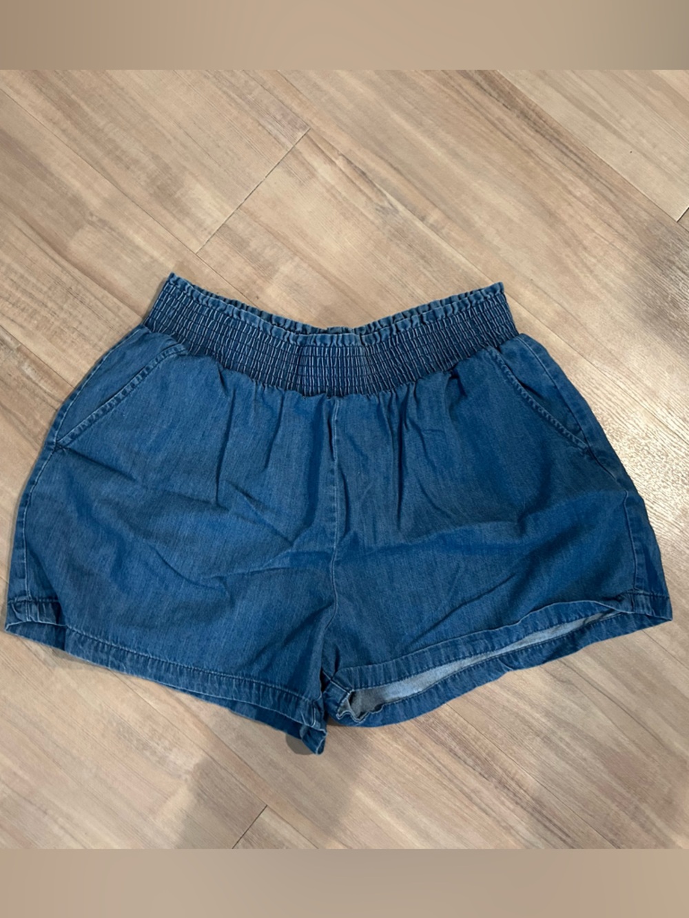 Universal Thread Dark Blue Smocked Waist Denim Shorts